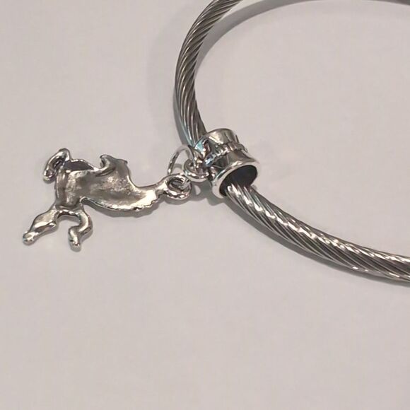 Silver Pegasus Dangle Charm for Pandora Style Bracelet - Picture 4 of 5